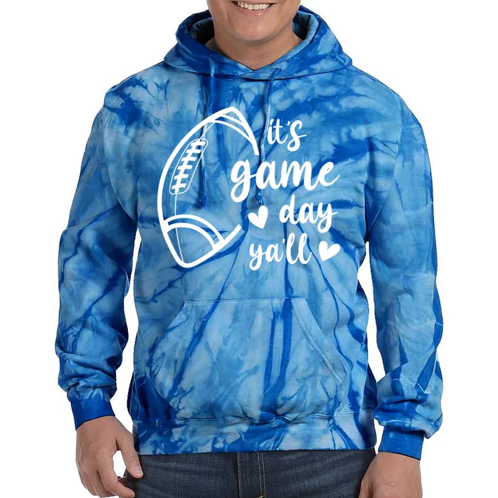 Cute It's Game Day Ya'll Football Gift Tie Dye Hoodie