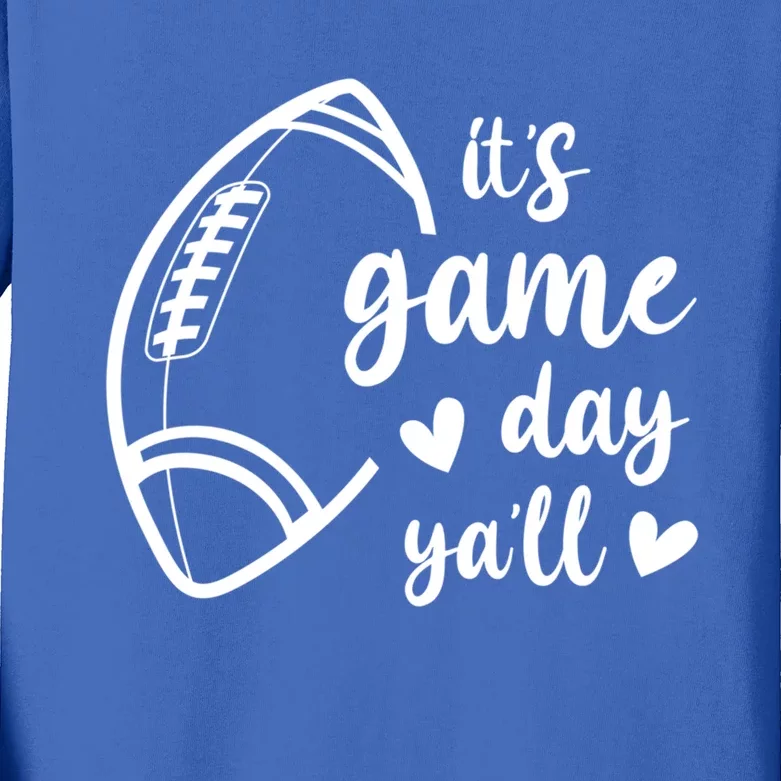 Cute It's Game Day Ya'll Football Gift Kids Long Sleeve Shirt