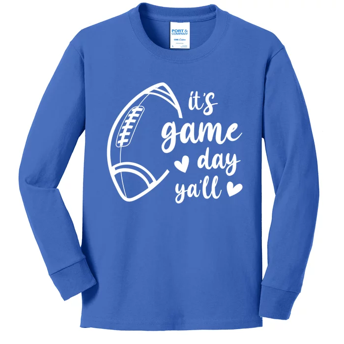 Cute It's Game Day Ya'll Football Gift Kids Long Sleeve Shirt