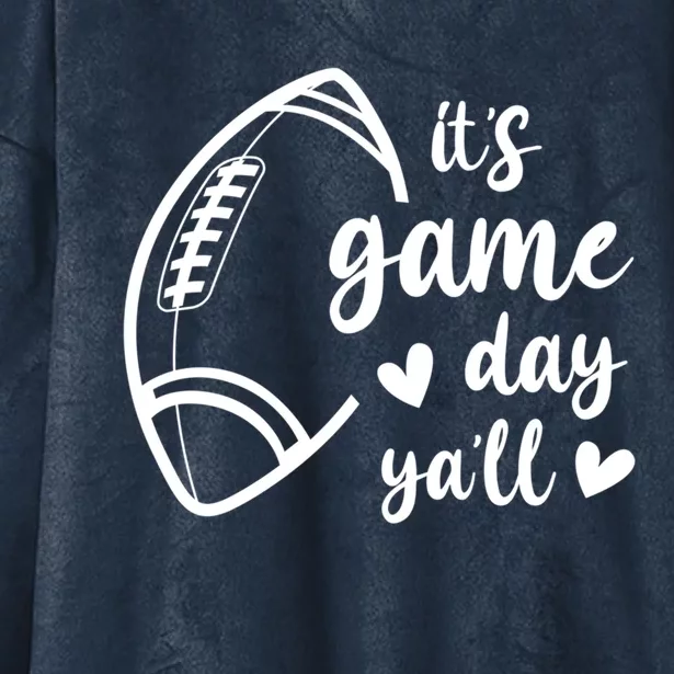 Cute It's Game Day Ya'll Football Gift Hooded Wearable Blanket