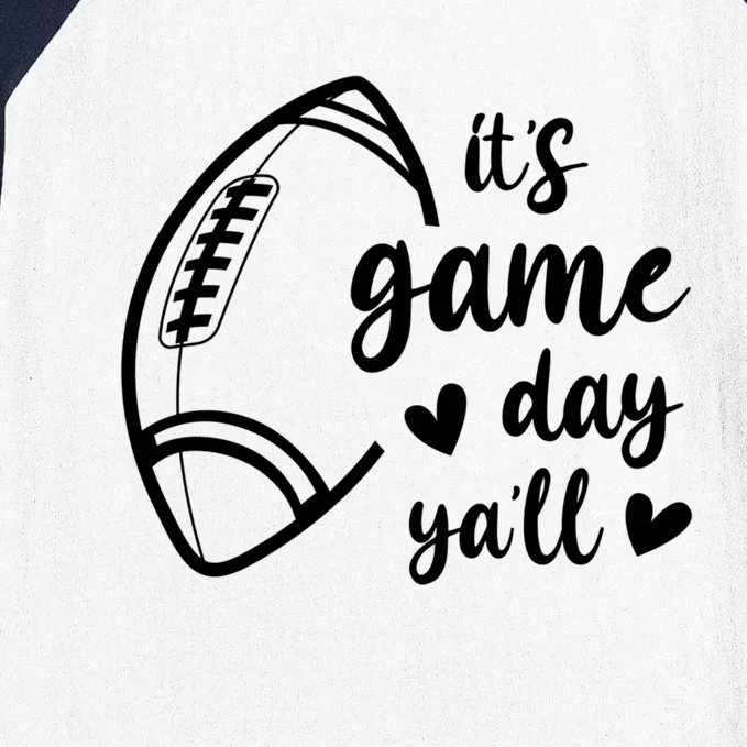 Cute It's Game Day Ya'll Football Gift Baseball Sleeve Shirt