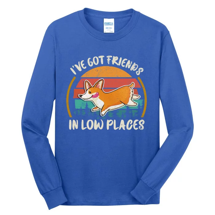 Corgi I've Got Friends In Low Places Pembroke Welsh Lover Gift Tall Long Sleeve T-Shirt