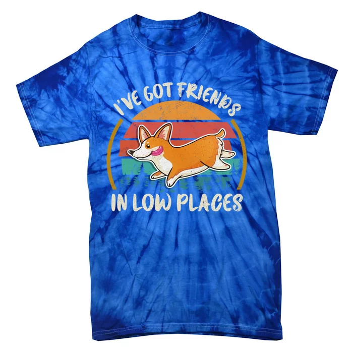 Corgi I've Got Friends In Low Places Pembroke Welsh Lover Gift Tie-Dye T-Shirt