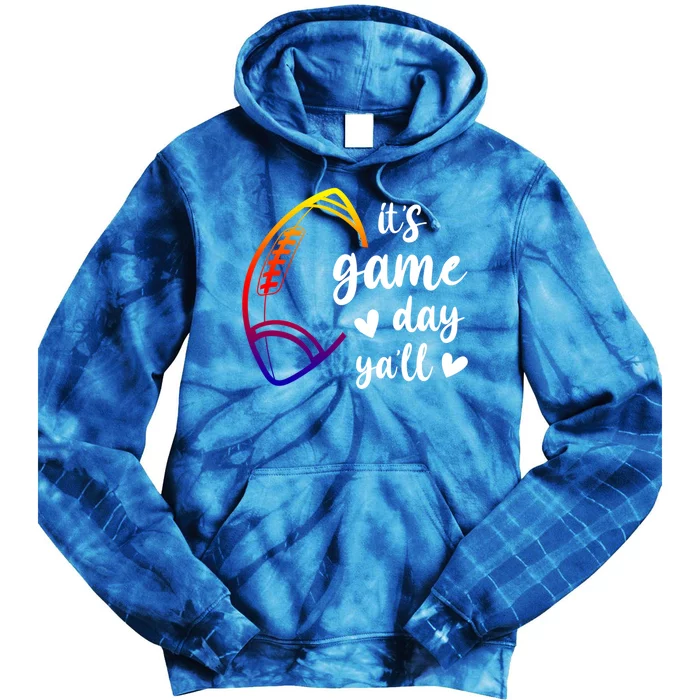 Cute It's Game Day Ya'll Football Great Gift Tie Dye Hoodie