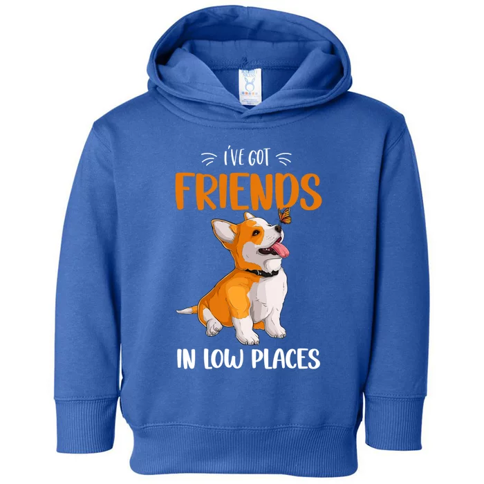 Corgi I've Got Friends In Low Places Pembroke Welsh Lover Gift Toddler Hoodie