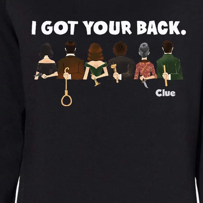 Clue I Got Your Back Characters Hiding Their Weapons Lineup Womens California Wash Sweatshirt