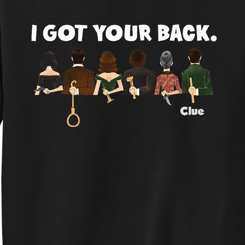 Clue I Got Your Back Characters Hiding Their Weapons Lineup Tall Sweatshirt