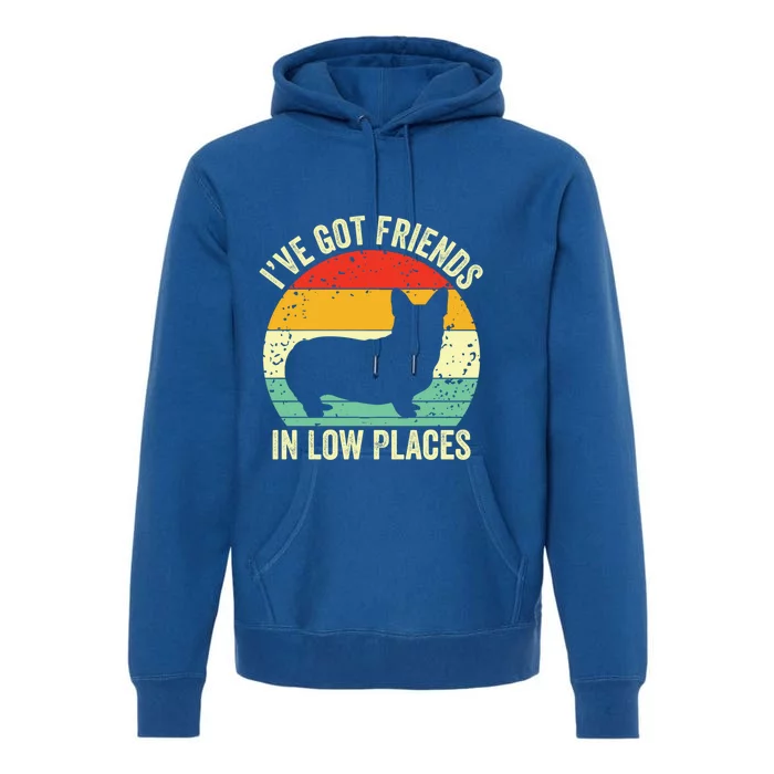 Corgi I've Got Friends In Low Places Pembroke Welsh Lover Te Gift Premium Hoodie