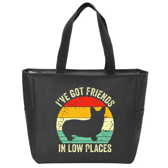 Corgi I've Got Friends In Low Places Pembroke Welsh Lover Zip Tote Bag