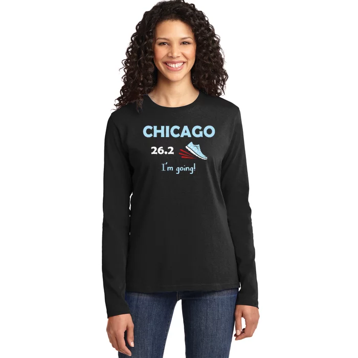 Chicago Im Going Marathon Runner Running Ladies Long Sleeve Shirt