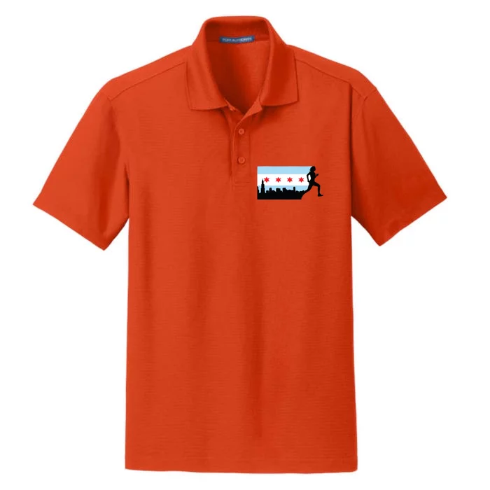 Chicago Im Going Marathon Runner Running 262 Dry Zone Grid Performance Polo