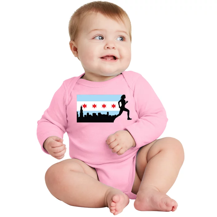 Chicago Im Going Marathon Runner Running 262 Baby Long Sleeve Bodysuit