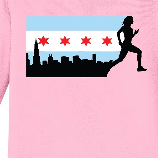 Chicago Im Going Marathon Runner Running 262 Baby Long Sleeve Bodysuit