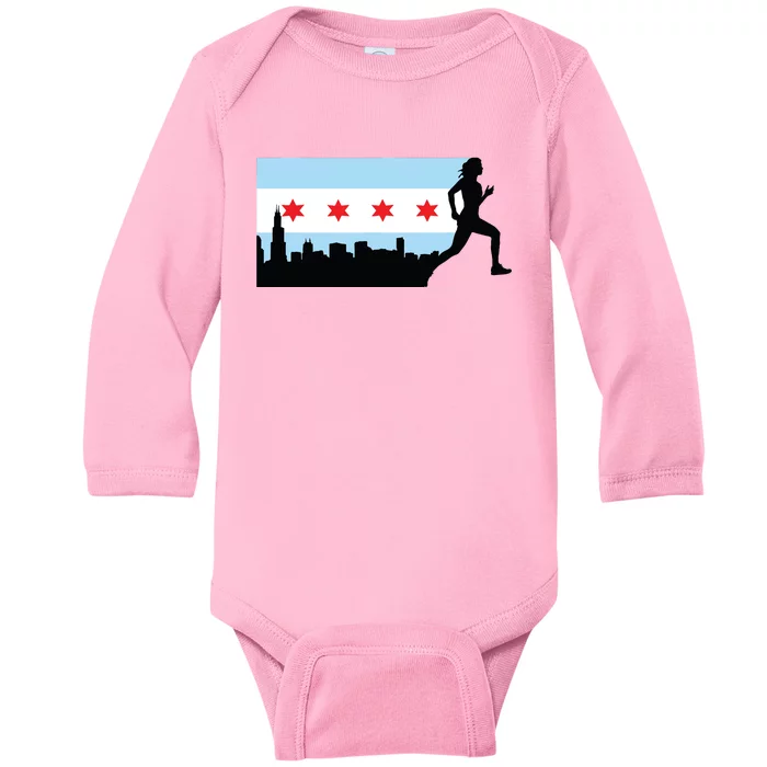 Chicago Im Going Marathon Runner Running 262 Baby Long Sleeve Bodysuit