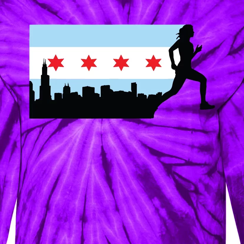 Chicago Im Going Marathon Runner Running 262 Tie-Dye Long Sleeve Shirt