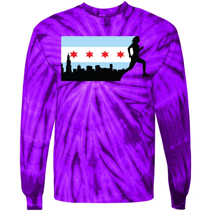 Chicago Im Going Marathon Runner Running 262 Tie-Dye Long Sleeve Shirt