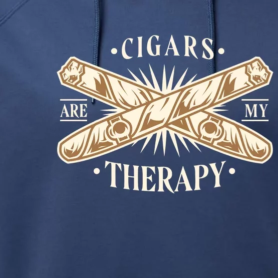 Cigars Are My Therapy Performance Fleece Hoodie