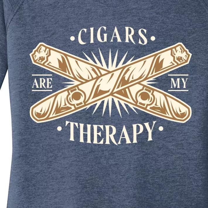 Cigars Are My Therapy Women's Perfect Tri Tunic Long Sleeve Shirt