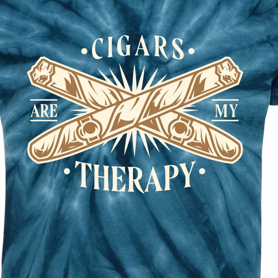 Cigars Are My Therapy Kids Tie-Dye T-Shirt