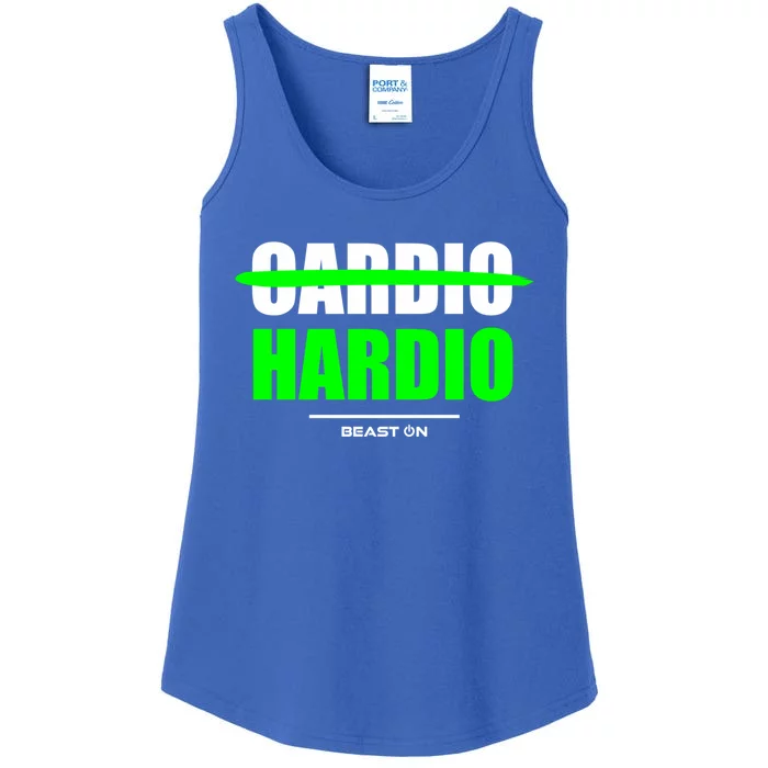 Cardio Is Hardio Bodybuilding Gains Gym Fitness Training Gift Ladies Essential Tank