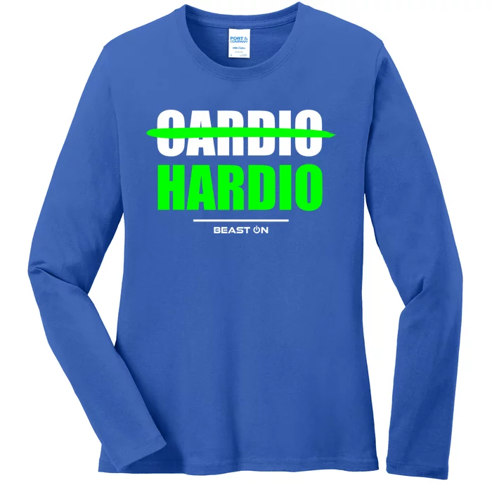 Cardio Is Hardio Bodybuilding Gains Gym Fitness Training Gift Ladies Long Sleeve Shirt