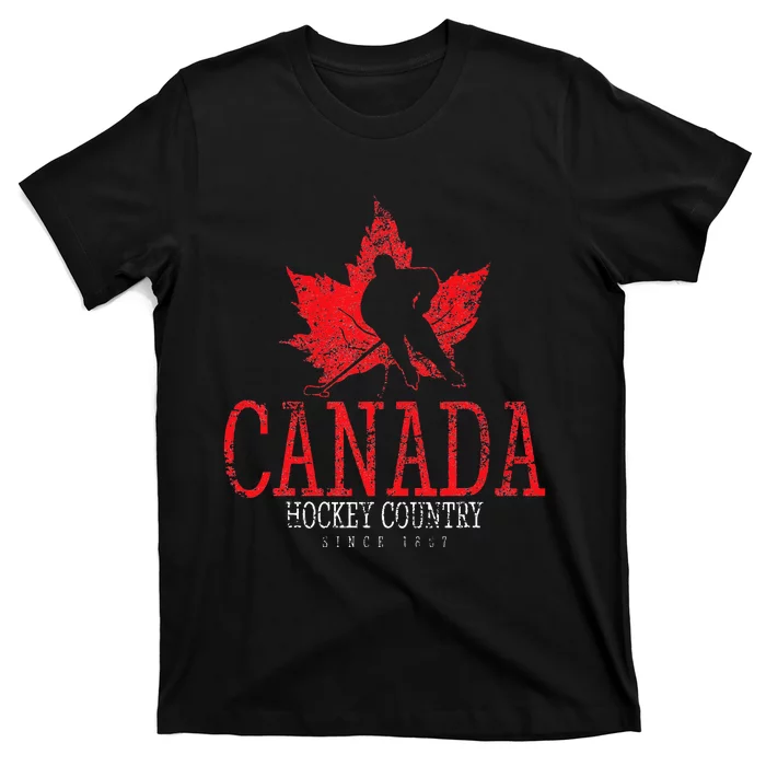 Canada Ice Hockey Sport Canadian Player Vintage T-Shirt