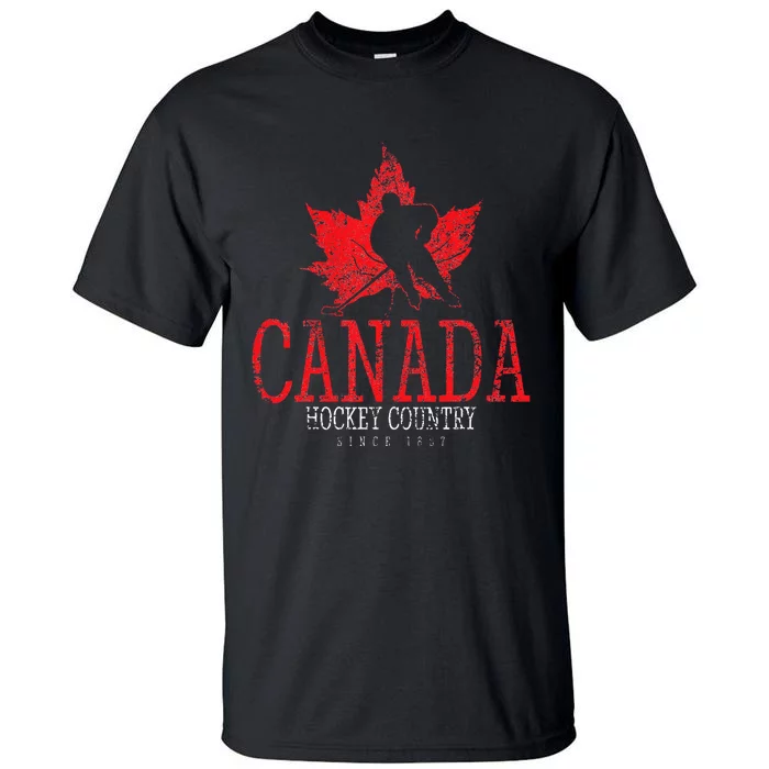 Canada Ice Hockey Sport Canadian Player Vintage Tall T-Shirt