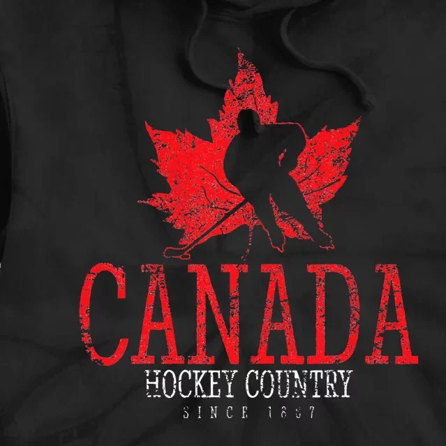 Canada Ice Hockey Sport Canadian Player Vintage Tie Dye Hoodie