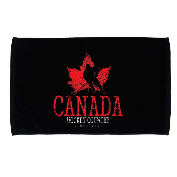 Canada Ice Hockey Sport Canadian Player Vintage Microfiber Hand Towel