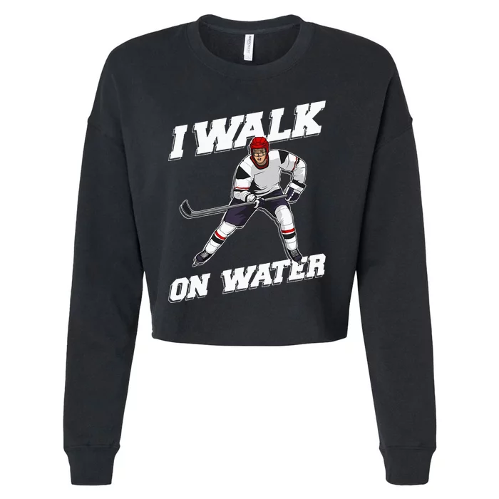 Cool Ice Hockey Player Art For Men Women Ice Hockey Lover Cropped Pullover Crew