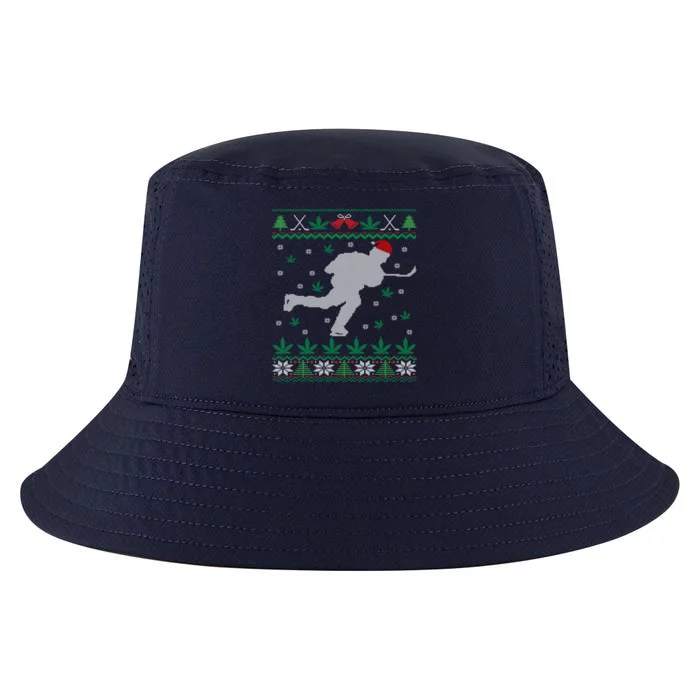 Canadian Ice Hockey And Weed Cannabis Marijuana Ugly Christmas Gift Cool Comfort Performance Bucket Hat