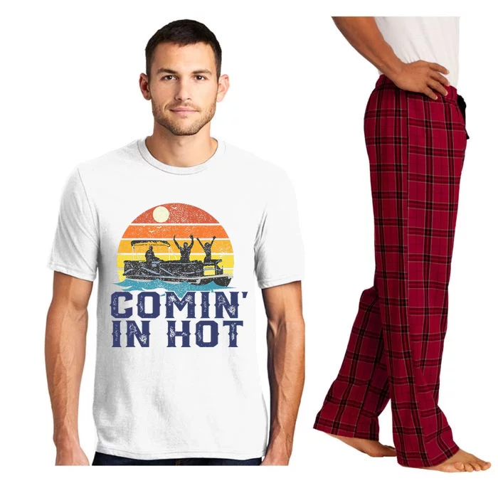 Comin In Hot Pontoon Boat Funny Boating Lake Pajama Set