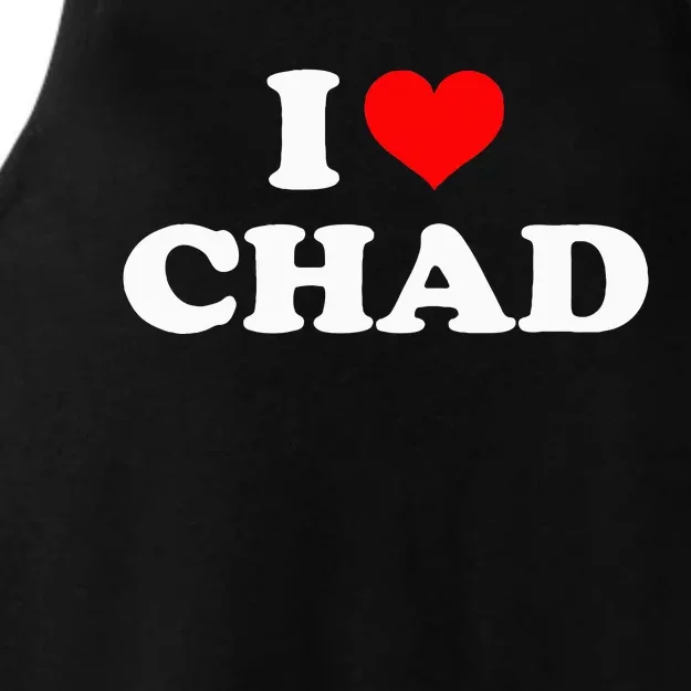 Chad I Heart Chad I Love Chad Ladies Tri-Blend Wicking Tank