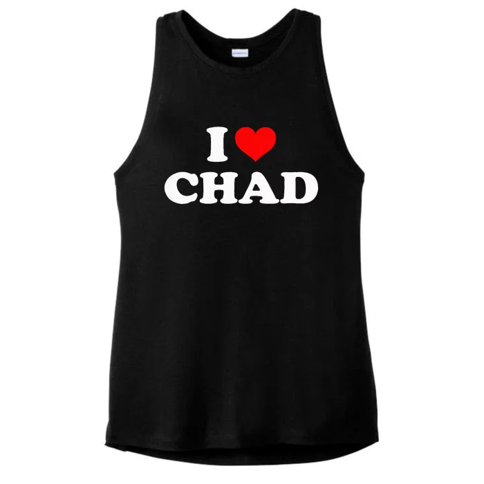 Chad I Heart Chad I Love Chad Ladies Tri-Blend Wicking Tank