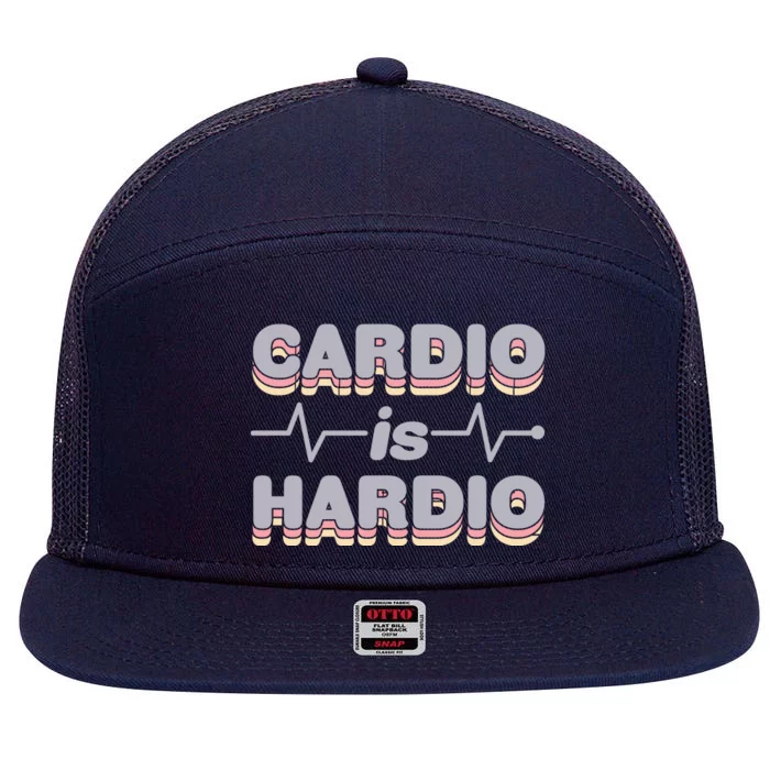 Cardio Is Hardio 7 Panel Mesh Trucker Snapback Hat