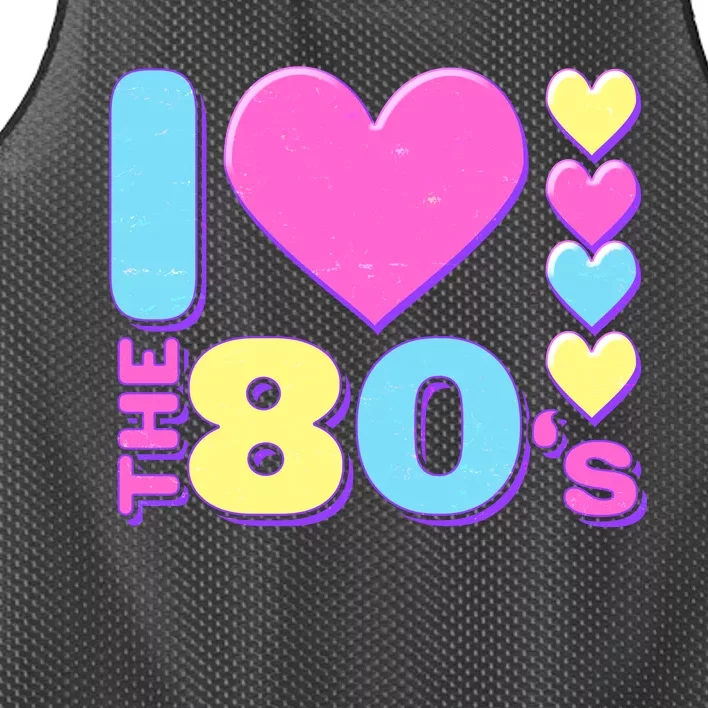 Cute I Heart Love The 80's Mesh Reversible Basketball Jersey Tank