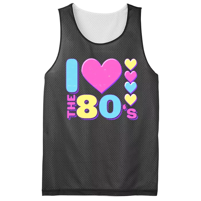 Cute I Heart Love The 80's Mesh Reversible Basketball Jersey Tank