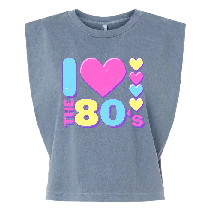 Cute I Heart Love The 80's Garment-Dyed Women's Muscle Tee