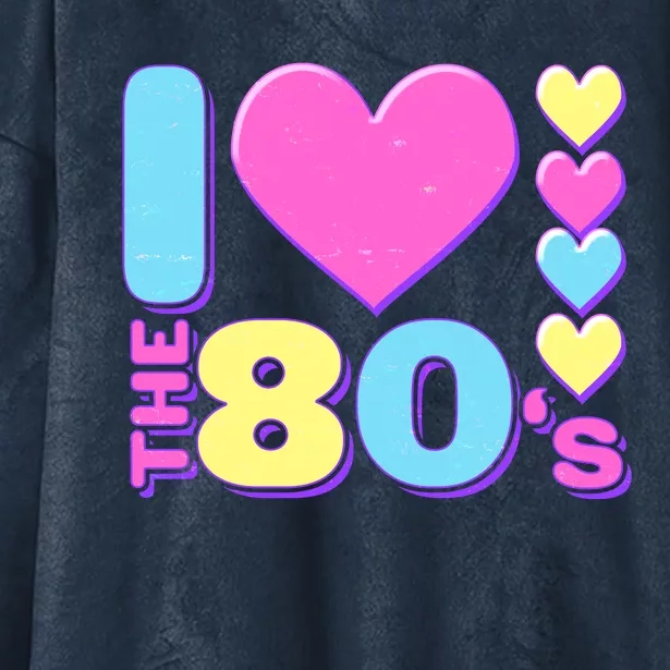 Cute I Heart Love The 80's Hooded Wearable Blanket