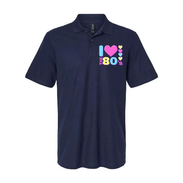 Cute I Heart Love The 80's Softstyle Adult Sport Polo