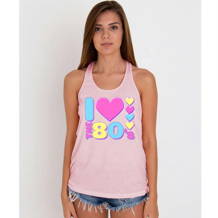 Cute I Heart Love The 80's Women's Knotted Racerback Tank