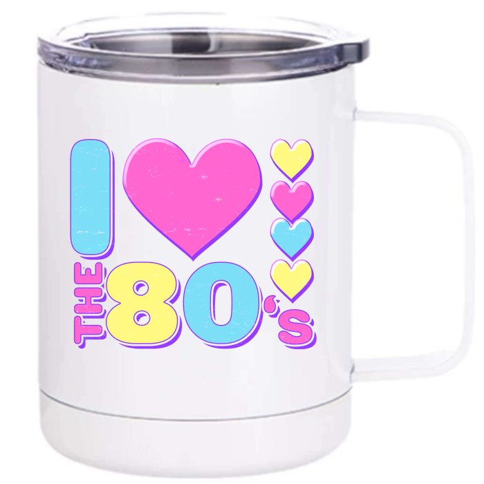 Cute I Heart Love The 80's Front & Back 12oz Stainless Steel Tumbler Cup