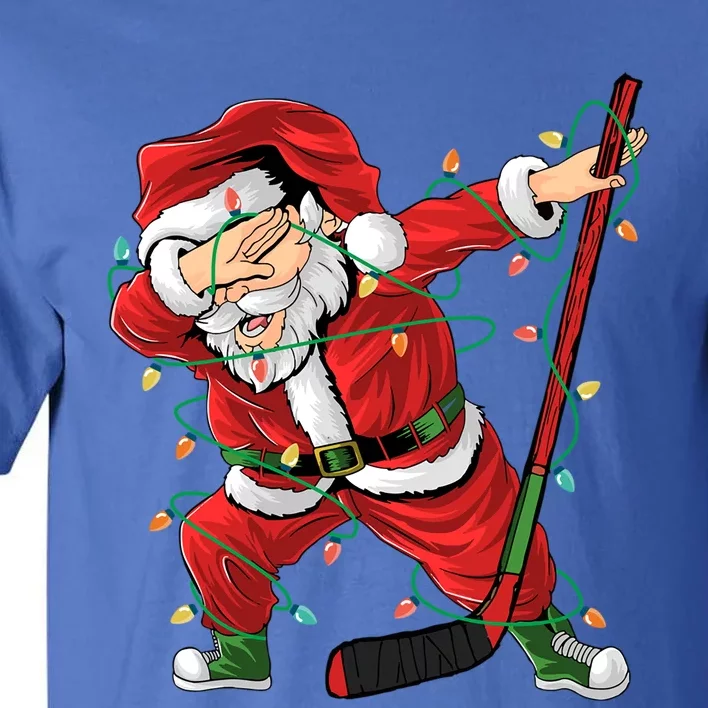 Christmas Ice Hockey Dabbing Santa Lights Xmas Hockey Player Cute Gift Tall T-Shirt