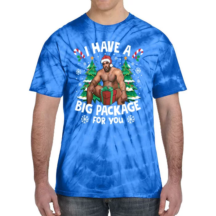 Christmas I Have A Big Package For You Naughty Big Black Guy Gift Tie-Dye T-Shirt