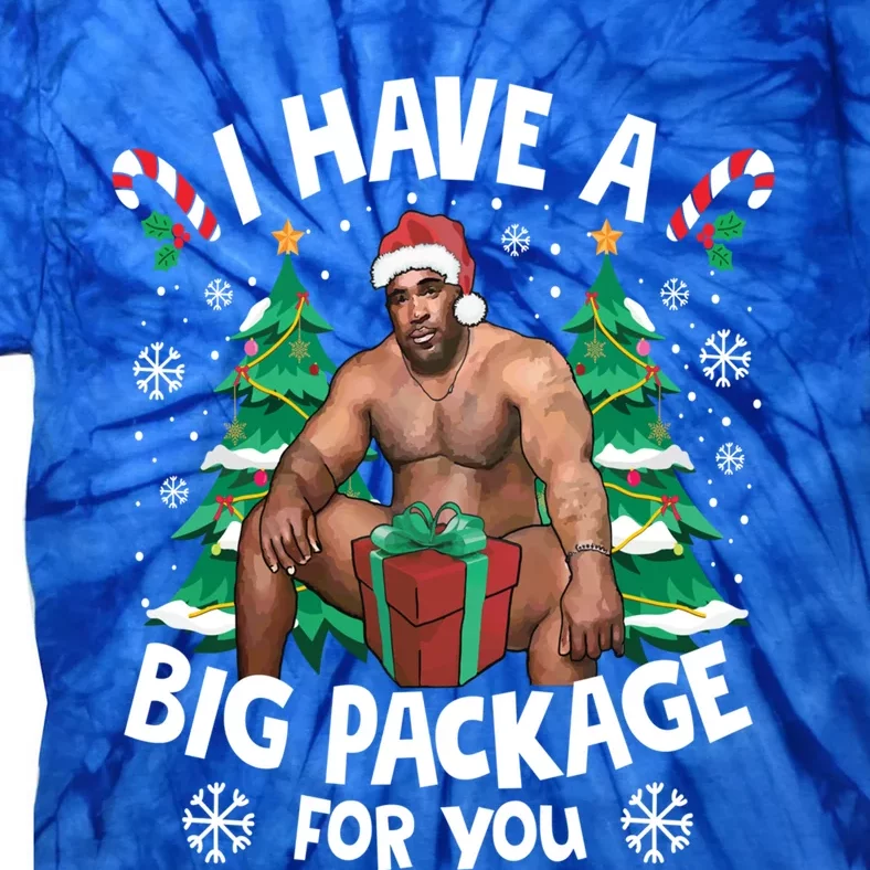 Christmas I Have A Big Package For You Naughty Big Black Guy Gift Tie-Dye T-Shirt