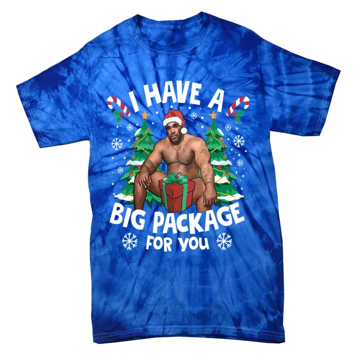 Christmas I Have A Big Package For You Naughty Big Black Guy Gift Tie-Dye T-Shirt