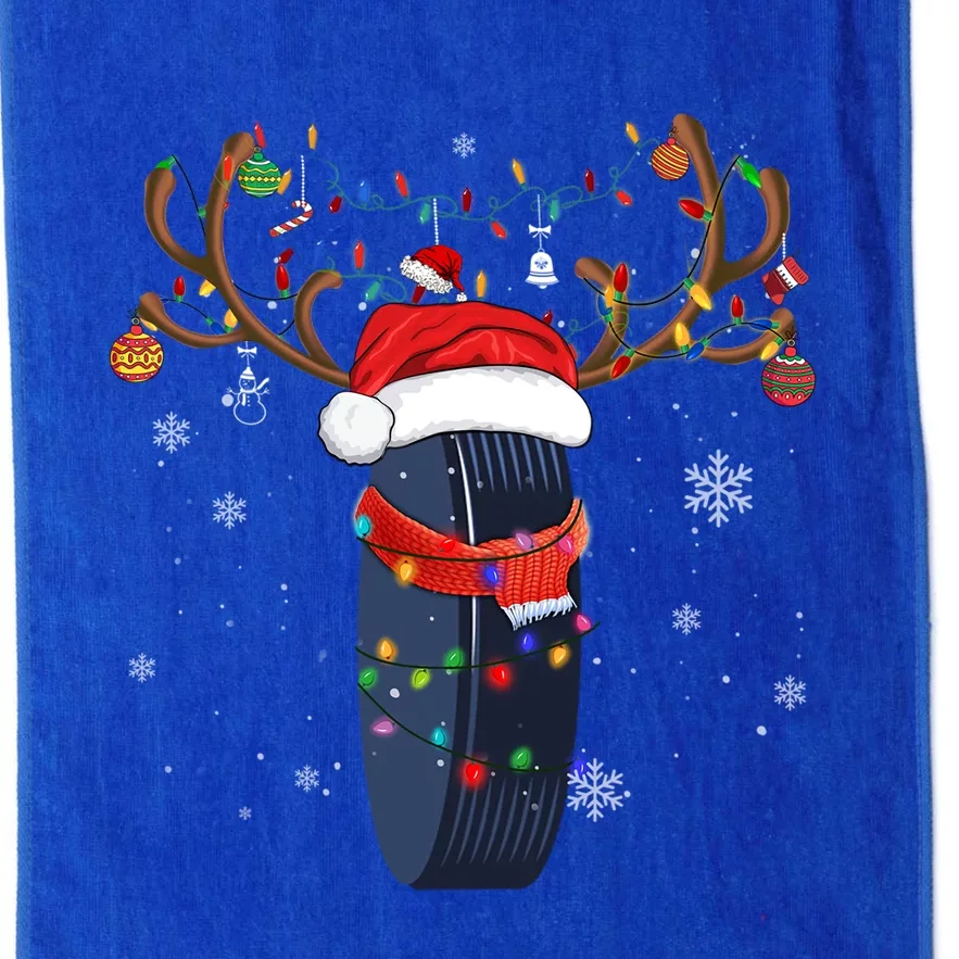 Christmas Ice Hockey Ball Santa Hat Xmas Pajama Matching Gift Platinum Collection Golf Towel