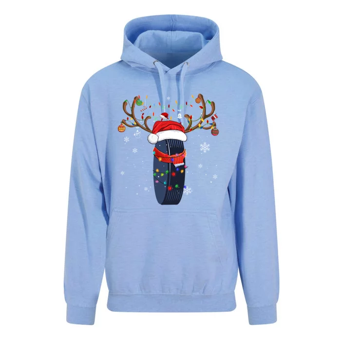 Christmas Ice Hockey Ball Santa Hat Xmas Pajama Matching Gift Unisex Surf Hoodie