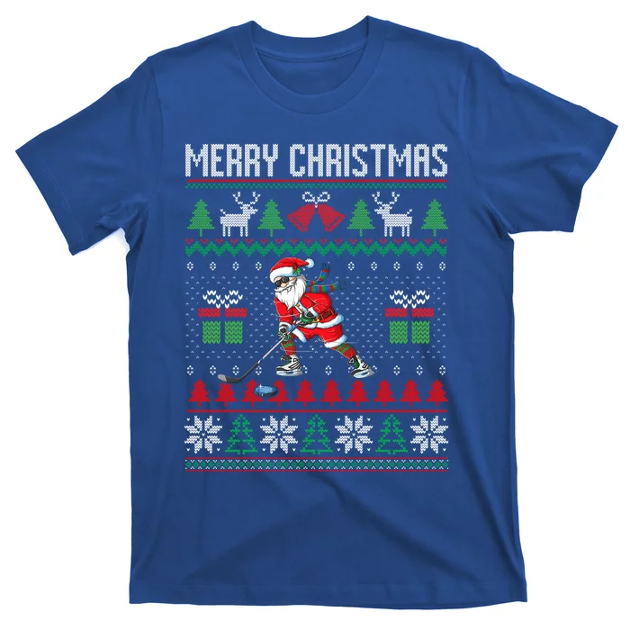 Christmas Ice Hockey Santa Xmas Sport Lover Ugly Sweater Meaningful Gift T-Shirt