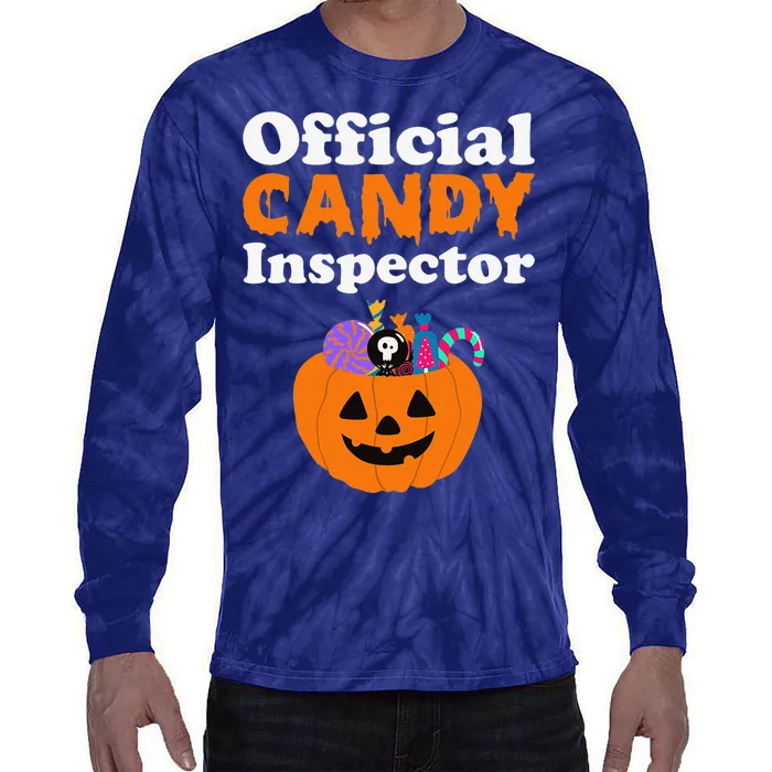 Candy Inspector Halloween Costume For Mom Or Dad Tie-Dye Long Sleeve Shirt